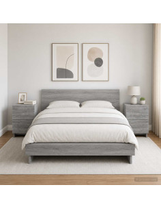 Armadio da Notte 2 pz Sonoma grigio 33,5 x 34,5 x 50 cm