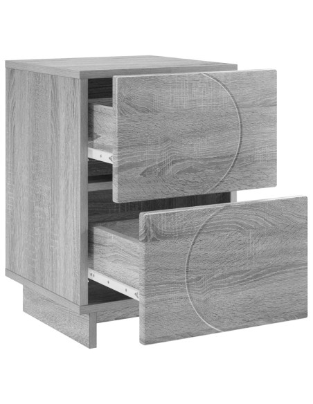 Armadio da Notte 2 pz Sonoma grigio 33,5 x 34,5 x 50 cm