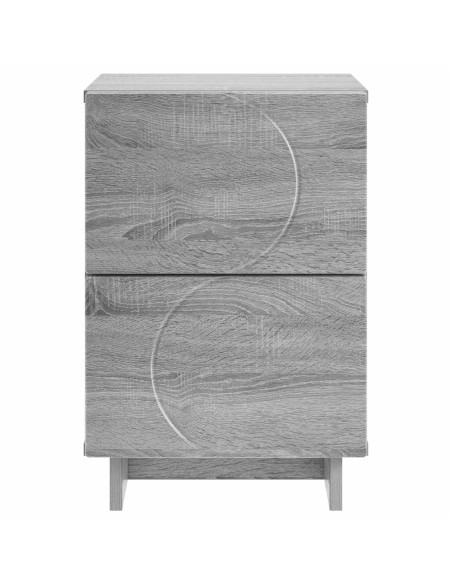 Armadio da Notte 2 pz Sonoma grigio 33,5 x 34,5 x 50 cm