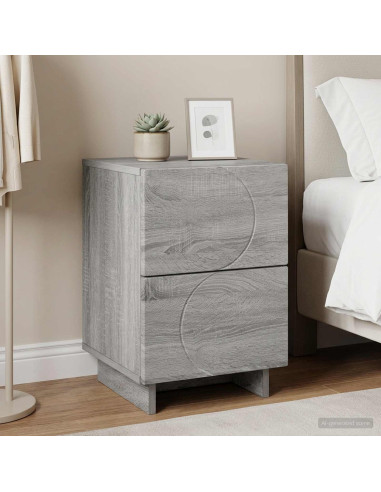 Armadio da Notte Sonoma grigio 33,5 x 34,5 x 50 cm