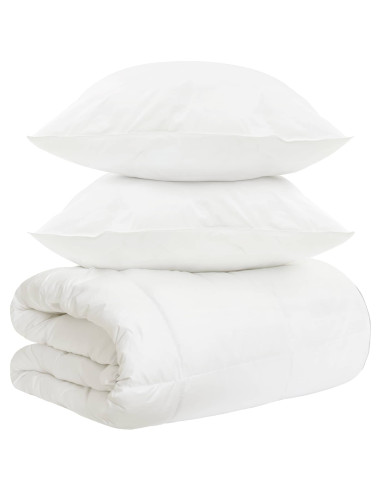 Set di Piumoni 3 pz Bianco Fibra di bambù