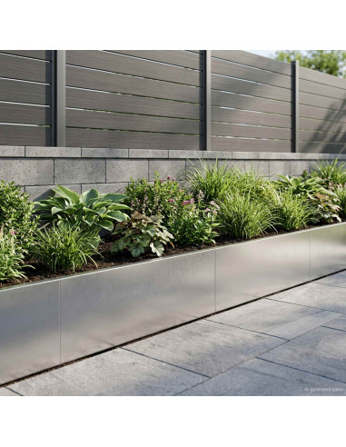 Muro di contenimento 2 pz 100 x 12 x 40 cm Acciaio Inox Argento