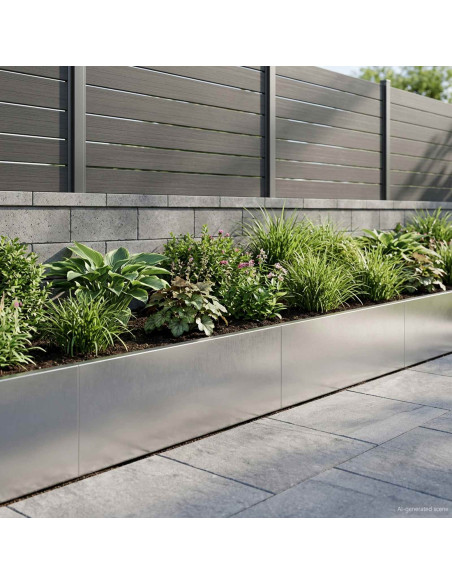 Muro di contenimento 2 pz 100 x 12 x 40 cm Acciaio Inox Argento