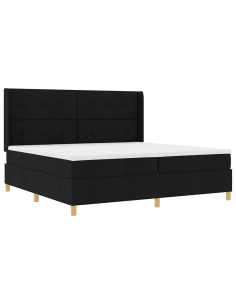 Letto a molle con strisce LED Nero 200 x 200 cm Tessuto 2