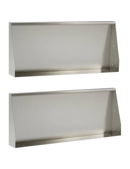 Muro di contenimento 2 pz 100 x 12 x 40 cm Acciaio Inox Argento