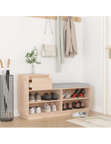Scarpiera 110x34x61 cm in Legno Massello di Pino