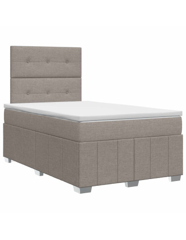 Letto box spring con materasso Tortora 120 x 190 cm Tessuto