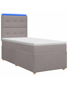 Letto box spring con materasso Tortora 100 x 200 cm Tessuto