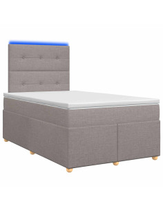 Letto box spring con materasso Tortora 120 x 200 cm Tessuto