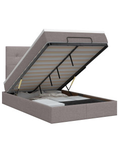 Letto ottomano con materasso Tortora 120 x 190 cm Tessuto