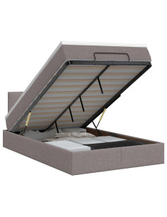 Letto ottomano con materasso Tortora 120 x 200 cm Tessuto