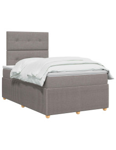 Letto box spring con materasso Tortora 120 x 190 cm Tessuto 2
