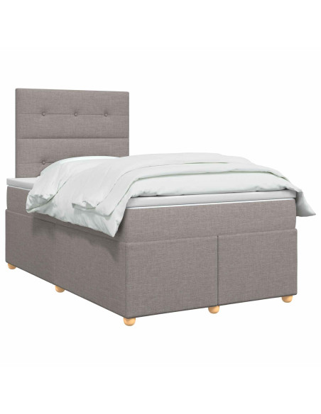 Letto box spring con materasso Tortora 120 x 200 cm Tessuto