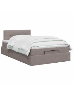 Letto ottomano con materasso Tortora 120 x 200 cm Tessuto 2