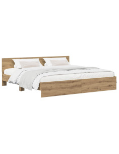 Struttura letto con testata Rovere Artigianale 200 x 200 cm 2