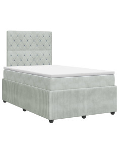 Letto box spring con materasso Grigio Chiaro 120 x 200 cm 2