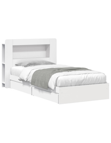 Telaio del letto con storage con cassetto Bianco 80 x 200 cm