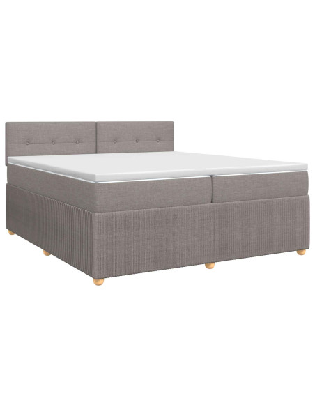 Letto box spring con materasso Tortora 200 x 200 cm Tessuto
