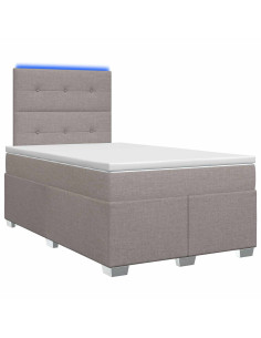 Letto box spring con materasso Tortora 120 x 190 cm Tessuto