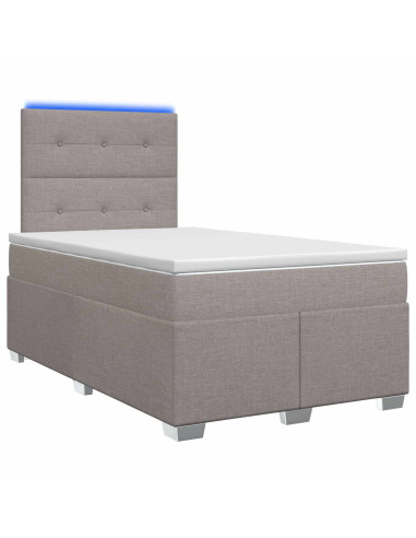Letto box spring con materasso Tortora 120 x 190 cm Tessuto
