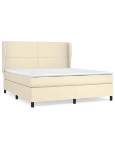 Giroletto a Molle con Materasso Crema 160x200 cm in Similpelle 2