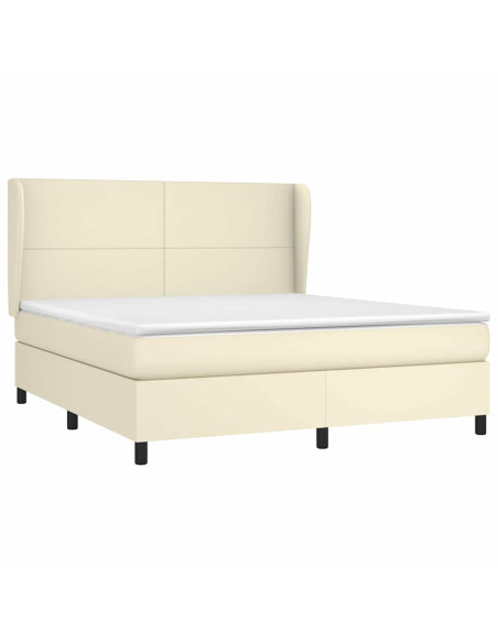 Giroletto a Molle con Materasso Crema 160x200 cm in Similpelle