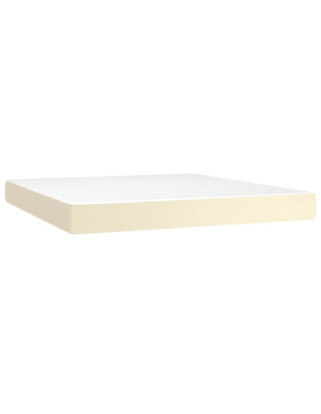 Giroletto a Molle con Materasso Crema 160x200 cm in Similpelle