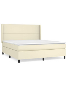 Giroletto a Molle con Materasso Crema 160x200 cm in Similpelle 2