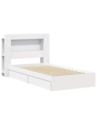 Telaio del letto con storage con cassetto Bianco 80 x 200 cm