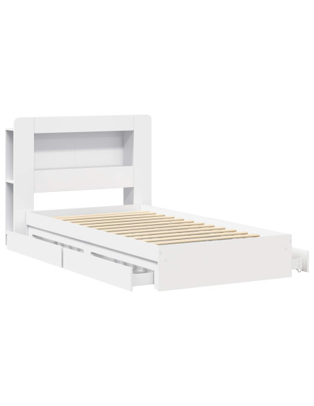 Telaio del letto con storage con cassetto Bianco 80 x 200 cm