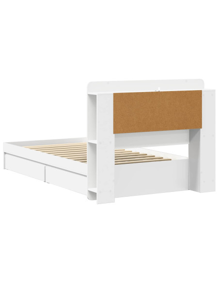 Telaio del letto con storage con cassetto Bianco 80 x 200 cm