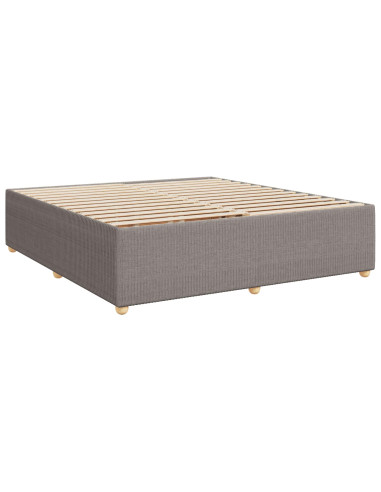 Letto box spring con materasso Tortora 200 x 200 cm Tessuto