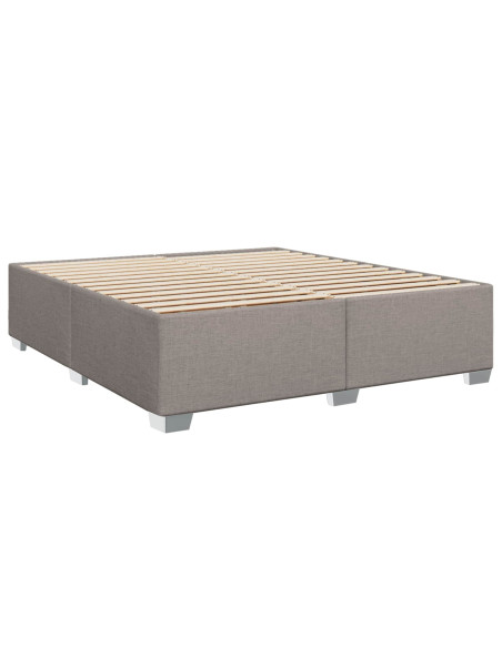 Letto con Box Spring, Materasso e LED Tortora 200 x 200 cm