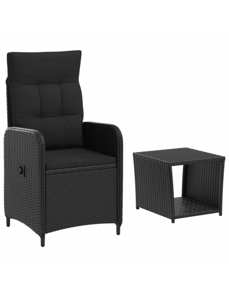 Set Lounge da Giardino 2 pz Nero