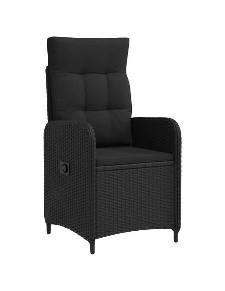 Set Lounge da Giardino 2 pz Nero e Bianco Crema