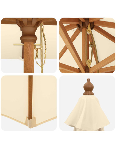 Ombrello da giardino Ø 300 x 248 cm Legno di Eucalipto Massello