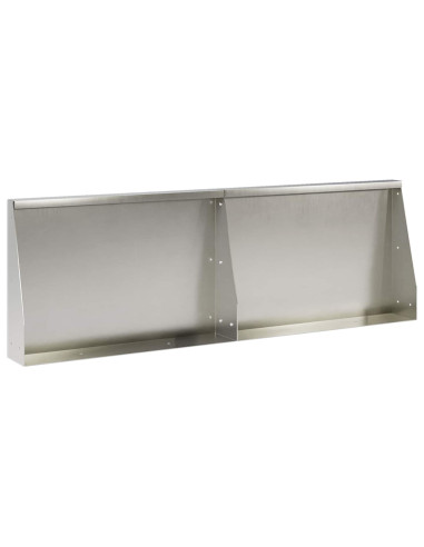 Muro di contenimento 2 pz 60 x 12 x 40 cm Acciaio Inox Argento