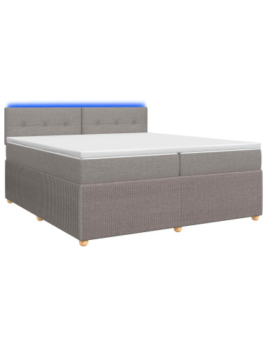 Letto box spring con materasso Tortora 200 x 200 cm Tessuto