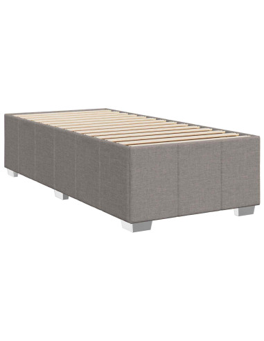Letto Box Spring LED con Materasso Tortora 100 x 200 cm Tessuto