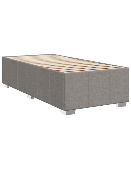 Letto Box Spring LED con Materasso Tortora 100 x 200 cm Tessuto