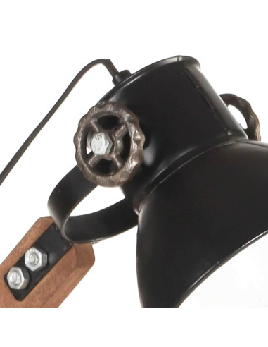 Lampada da Scrivania Industriale Nera Rotonda 58x18x90 cm E27