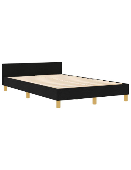 Struttura del letto con testiera Nero 120 x 200 cm Tessuto