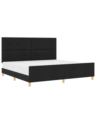 Struttura del letto con testiera Nero 200 x 200 cm Tessuto