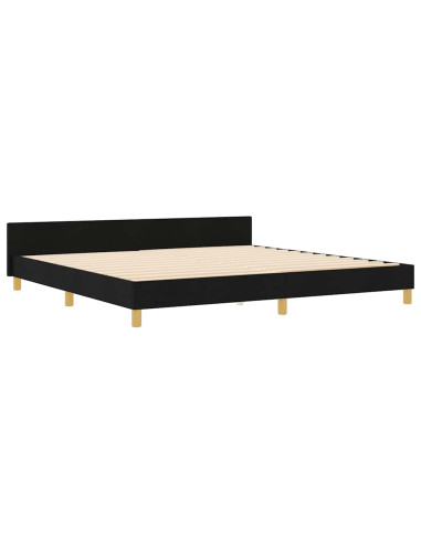 Struttura del letto con testiera Nero 200 x 200 cm Tessuto