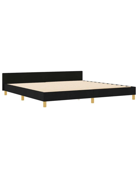 Struttura del letto con testiera Nero 200 x 200 cm Tessuto