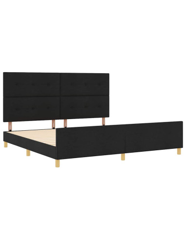 Struttura del letto con testiera Nero 200 x 200 cm Tessuto