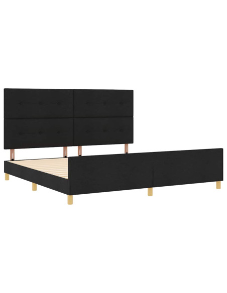 Struttura del letto con testiera Nero 200 x 200 cm Tessuto