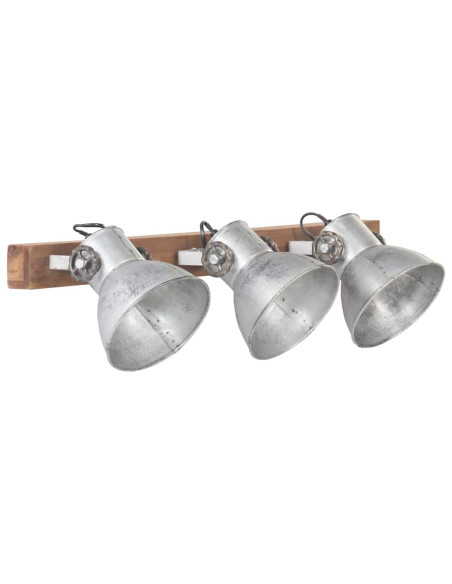Lampada da Parete in Stile Industriale Argento 65x25 cm E27