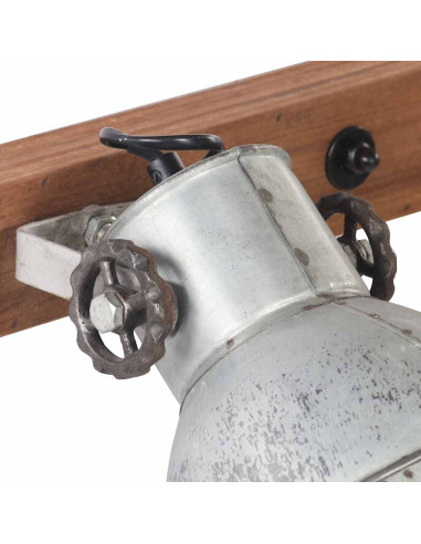 Lampada da Parete in Stile Industriale Argento 65x25 cm E27