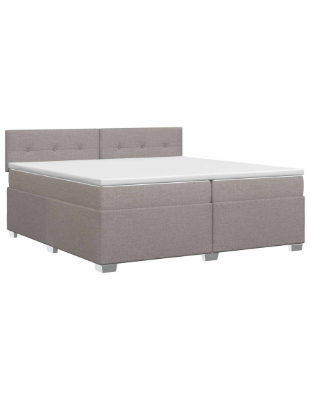 Letto box spring con materasso Tortora 200 x 200 cm Tessuto